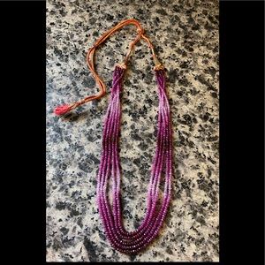 Precious Ruby Bead Necklace